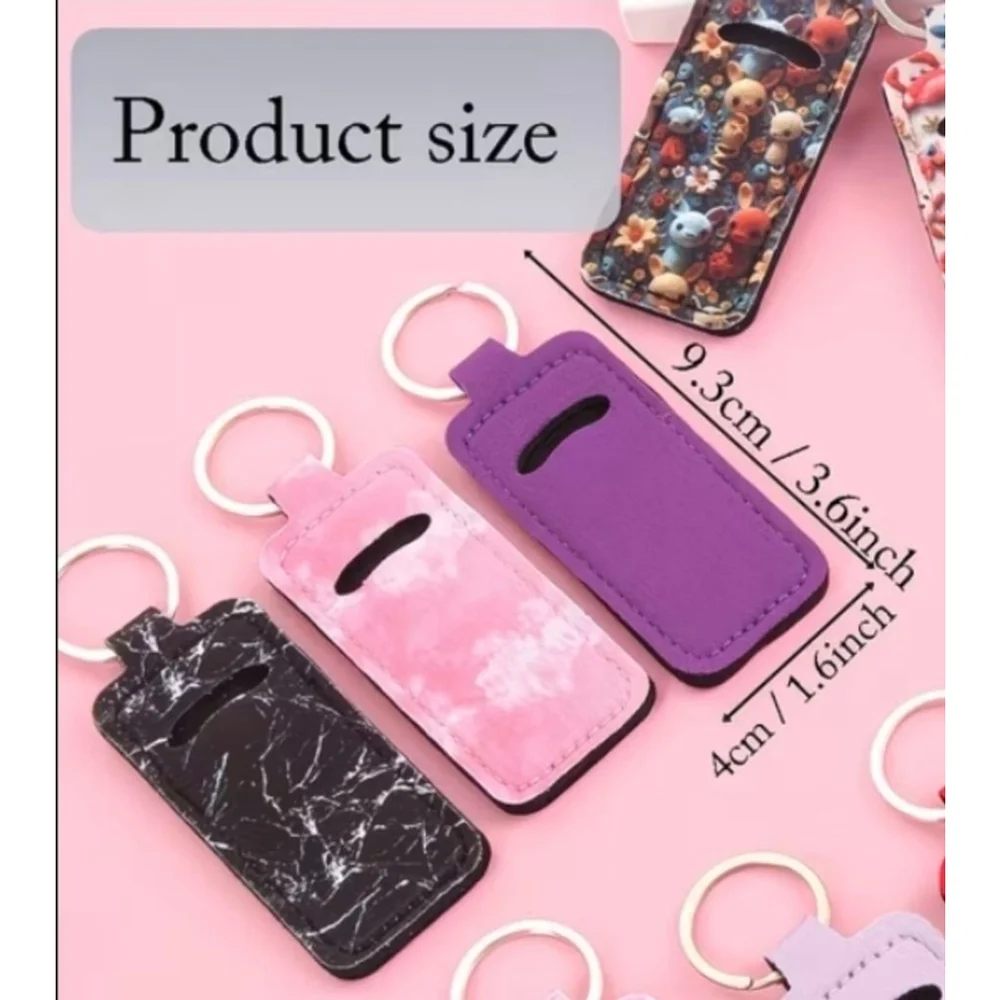 Women's Red Lip Balm Holder Keychain One Size